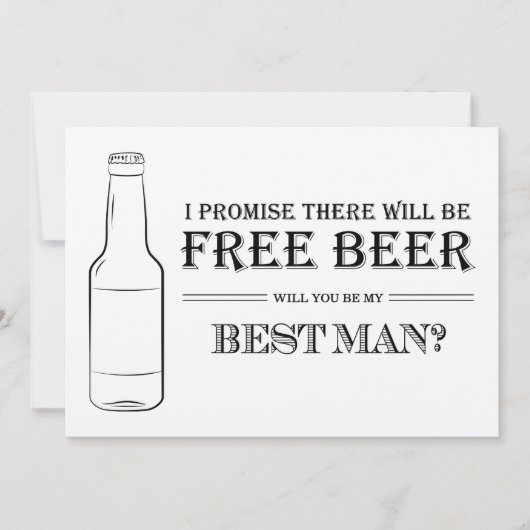 Free Beer Funny Best Man Groomsman Voorstel (Voorkant)