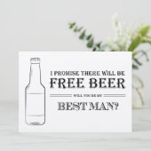 Free Beer Funny Best Man Groomsman Voorstel (Staand voorkant)