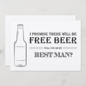Free Beer Funny Best Man Groomsman Voorstel (Voorkant / Achterkant)