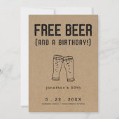 Free Beer Funny Birthday Save the Date Kaart (Voorkant)