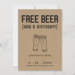 Free Beer Funny Birthday Save the Date Kaart<br><div class="desc">Voeg een kleine humor toe aan je verjaardagsfeestje,  behalve de datum. . . . Met inbegrip van handgemaakte biertoast op een wonderlijk rustige kraft-achtergrond. Coördinerende items zijn beschikbaar in het Collectie 'Rustic Brewery Line Art' in mijn winkel.</div>