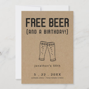 Free Beer Funny Birthday Save the Date Kaart