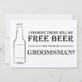 Free Beer Funny Groomsman-voorstel (Voorkant)