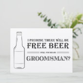 Free Beer Funny Groomsman-voorstel (Staand voorkant)
