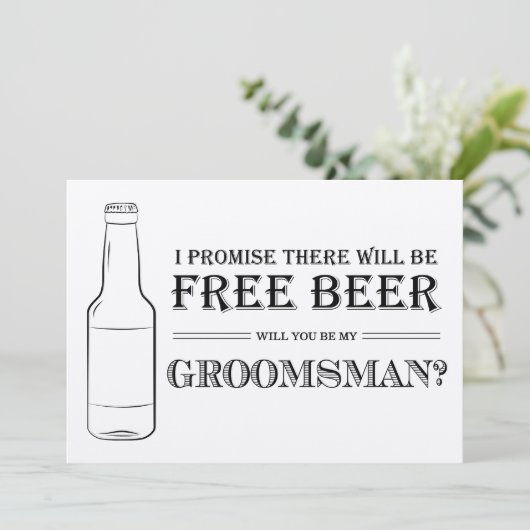 Free Beer Funny Groomsman-voorstel (Staand voorkant)