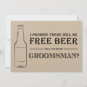 Free Beer Funny Groomsman-voorstel
