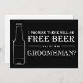 Free Beer Funny Groomsman-voorstel (Voorkant / Achterkant)