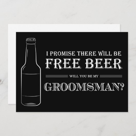 Free Beer Funny Groomsman-voorstel (Voorkant / Achterkant)