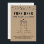 Free Beer Funny Reception only Inveption Kaart<br><div class="desc">Gratis bier (en we zijn getrouwd!) Grappig nieuws voor een leuke receptie. De biertoast kunstwerken zijn met de hand getekend op een wonderlijk rustige kraft achtergrond. Het coördineren RSVP, Details, Registratie, Dank u kaarten en andere punten zijn beschikbaar in het Collectie van de Kunst van de Brouwerij van de "Rustic"...</div>