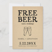 Free Beer Funny Save the Date Kaart (Voorkant)