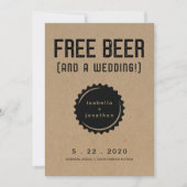 Free Beer Funny Save the Date Kaart (Voorkant)