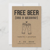 Free Beer Funny Save the Date Kaart (Voorkant)