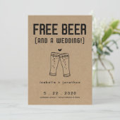 Free Beer Funny Save the Date Kaart (Staand voorkant)