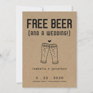 Free Beer Funny Save the Date Kaart