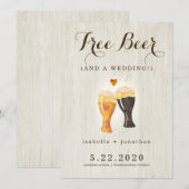Free Beer Funny Save the Date Kaart (Voorkant / Achterkant)