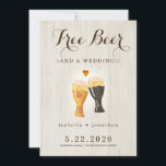 Free Beer Funny Save the Date Kaart<br><div class="desc">Voeg een kleine humor aan uw sparen de datum toe. . . . Omvat met de hand geverfde waterverf biertoast op een wonderlijk rustige houtachtergrond. Coördinerende items zijn beschikbaar in het Collectie 'Rustic Brewery' in mijn winkel.</div>