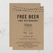 Free Beer Funny Surprise Retirement Party Kaart (Voorkant / Achterkant)