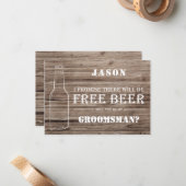 Free Beer Groomsman-voorstel Kaart Notitiekaartje (Voorkant / Achterkant in situ)