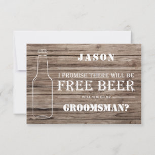 Free Beer Groomsman-voorstel Kaart Notitiekaartje