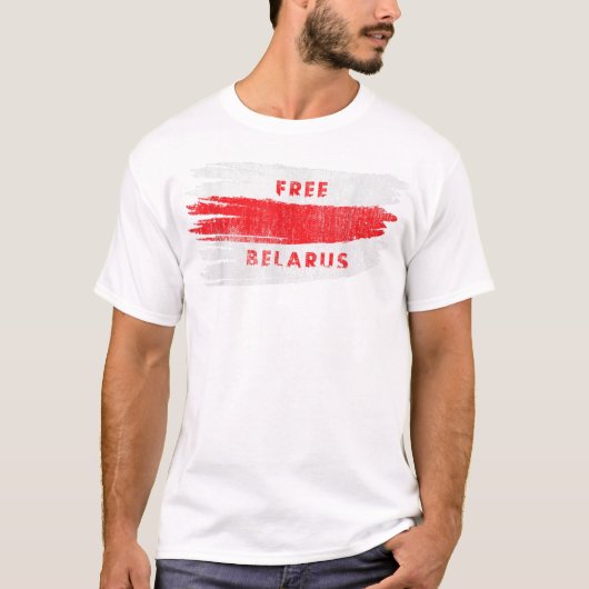 Free Belarus  White Red Old Flag Pagonya T-shirt (Voorkant)