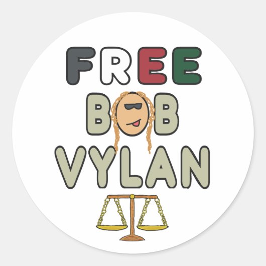 Free Bob Vylan Ronde Sticker (Voorkant)