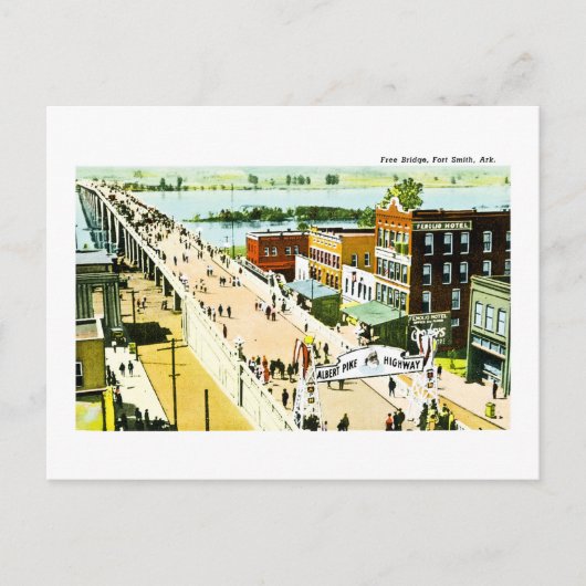 Free Bridge, Fort Smith, Arkansas. Briefkaart (Voorkant)