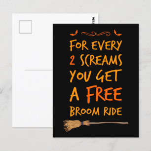 Free Broom Ride Briefkaart