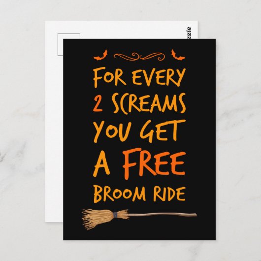 Free Broom Ride Briefkaart (Voorkant / Achterkant)