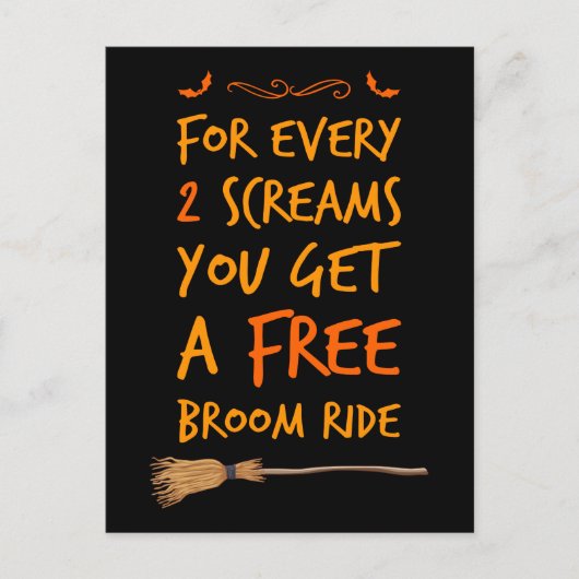 Free Broom Ride Briefkaart (Voorkant)