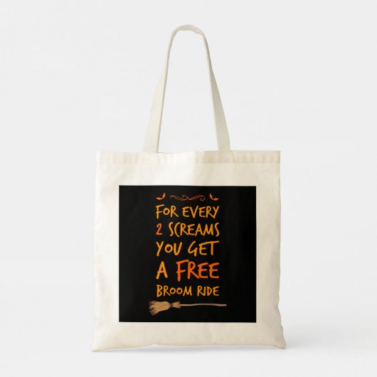 Free Broom Ride T-Shirt Tote Bag (Achterkant)