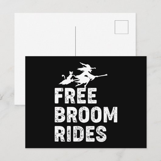 Free Broom Rides Briefkaart (Voorkant / Achterkant)