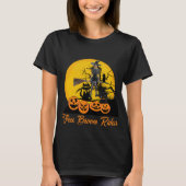 Free Broom Rides Halloween Witch Cats Pumpkins Fun T-shirt (Voorkant)