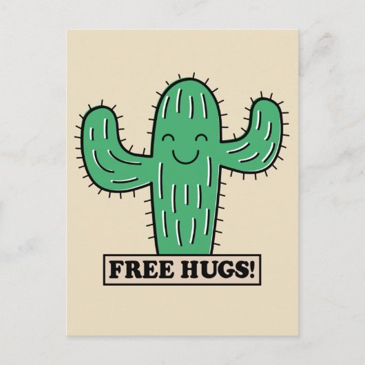 Free Cactus Hugs postcard Briefkaart (Voorkant)