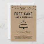 Free Cake Funny Birthday Party Invitation Kaart<br><div class="desc">Gratis Cake (En een verjaardag!) Grappig bericht voor een leuk verjaardagsfeest. De gelaagde cake-illustratie is met de hand getekend op een wonderlijk rustige kraftachtergrond. Overeenkomende objecten zijn beschikbaar in het Collectie 'Vrije Cake' in mijn winkel.</div>