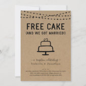 Free Cake Funny Reception only Inveption Kaart (Voorkant)