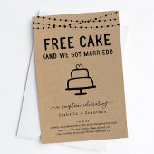 Free Cake Funny Reception only Inveption Kaart