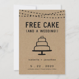 Free Cake Funny Save the Date Card Kaart