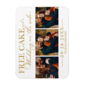 Free Cake Funny Wedding Save the Date 3 Photo Magneet (Verticaal)