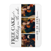 Free Cake Funny Wedding Save the Date 3 Photo Magneet (Verticaal)