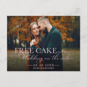 Free Cake Funny Wedding Save the Date Full Photo Briefkaart
