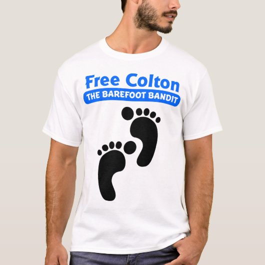 Free Colton - TheBarefoot Bandit T-shirt (Voorkant)