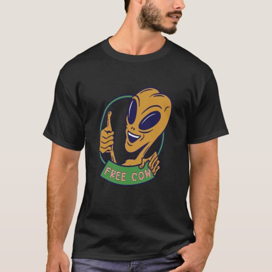 free cow alien space aliens ufo t-shirt (Voorkant)