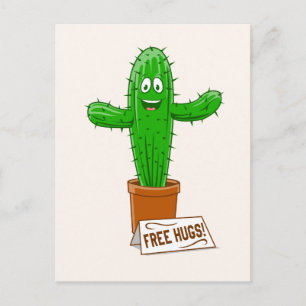 Free Cuctus Hugs Funny  Briefkaart