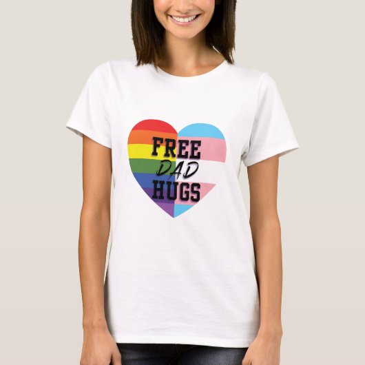 Free Dad Hugs Aanvullend Fit T-shirt (Voorkant)