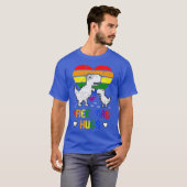Free Dad Hugs Dinosaur Tre Dino LGBTQ Pride Re T-shirt (Voorkant volledig)