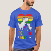 Free Dad Hugs Dinosaur Tre Dino LGBTQ Pride Re T-shirt (Voorkant)
