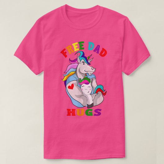 Free Dad Hugs LGBT Gay Pride T-shirt (Design voorkant)