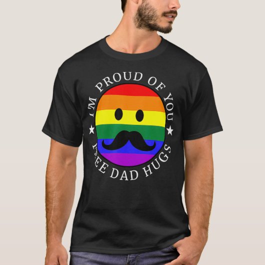 Free Dad Hugs LGBT Gay Pride T-shirt (Voorkant)