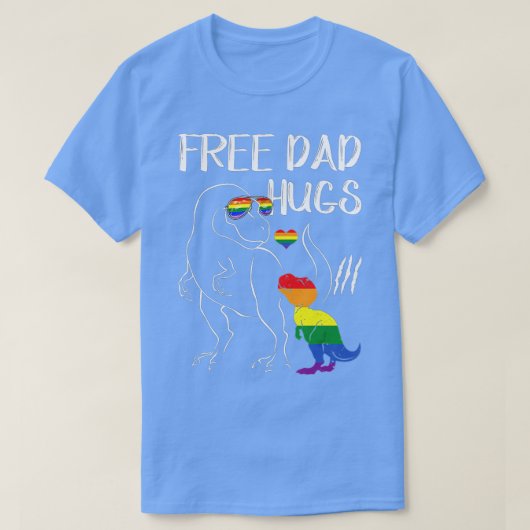 Free Dad Hugs LGBT Pride Dad Dinosaur Rex Gift T-shirt (Design voorkant)
