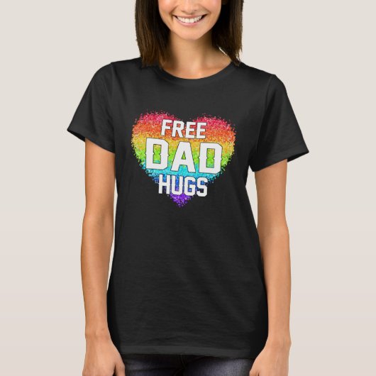 Free dad hugs LGBT pride social movement T-shirt (Voorkant)